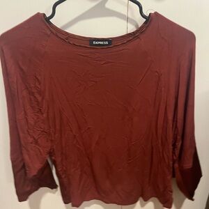 Express Rust 3/4 Sleeve Crop Blouse